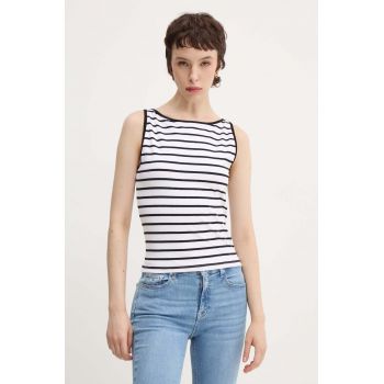 Abercrombie & Fitch top femei, culoarea alb, KI139-4683