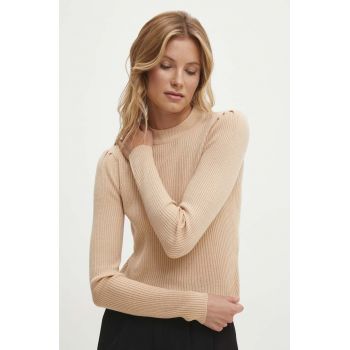 Answear Lab pulover femei, culoarea bej, light, cu turtleneck