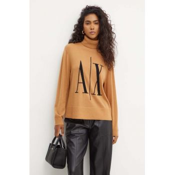 Armani Exchange pulover de lana femei, culoarea maro, light, 8NYM7B YMH4Z