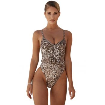 Costum de baie dama - o piesa - animal print - chilot brazilian - bretele subtiri - EFAYN