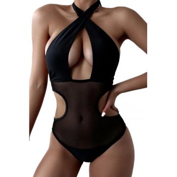 Costum de baie sexy dama - o piesa - chiloti clasici - sutien cu prindere dupa gat - EFAYN