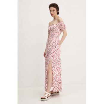 Hollister Co. rochie culoarea alb, maxi, evazati