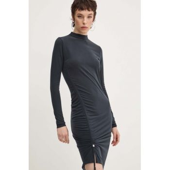 HUGO rochie culoarea negru, midi, mulata, 50518090