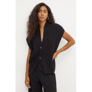 Luisa Spagnoli cardigan din amestec de lana CALDA culoarea negru, 58493