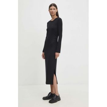 Marc O'Polo rochie culoarea negru, midi, mulata, 408207659193