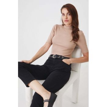 Medicine tricou femei, culoarea bej, cu turtleneck