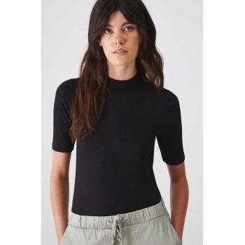 Medicine tricou femei, culoarea negru, cu turtleneck