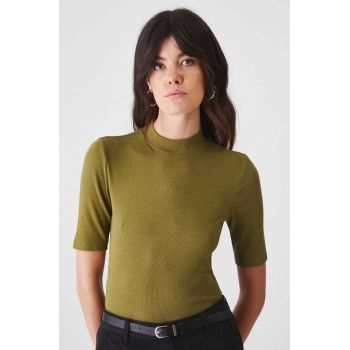 Medicine tricou femei, culoarea verde, cu turtleneck