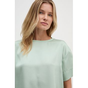 Sisley bluza femei, culoarea verde, neted, 5OGYLQ07G