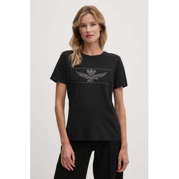 Aeronautica Militare tricou femei, culoarea negru, TS2298DJ359