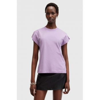 AllSaints tricou din bumbac RUE TEE femei, culoarea violet, W185JB