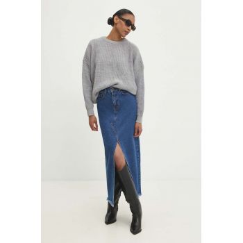 Answear Lab fusta jeans culoarea albastru marin, maxi, creion