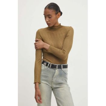 Answear Lab longsleeve culoarea verde, cu turtleneck