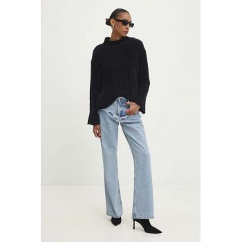 Answear Lab pulover de lana culoarea negru, cu turtleneck