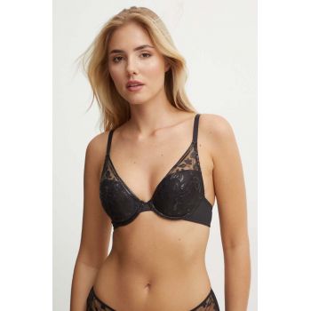 Chantelle sutien culoarea negru, dantela, neted, C22CNR