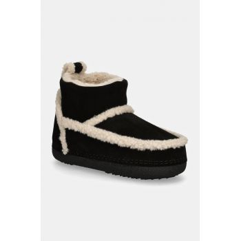 Inuikii cizme de zapada din piele intoarsa Classic Shearling Low culoarea negru, 75101-009