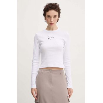 Karl Kani longsleeve femei, culoarea alb, 61240014