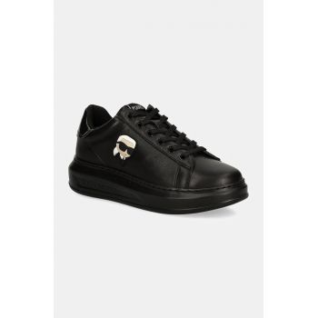 Karl Lagerfeld sneakers din piele KAPRI culoarea negru, KL62530N