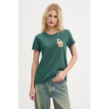 Levi's tricou din bumbac femei, culoarea verde, 17369 ieftin