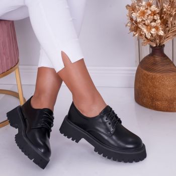 Pantofi dama casual Negri din Piele Ecologica Beny