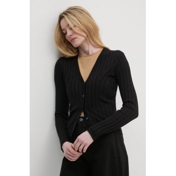 Pepe Jeans cardigan IZABEL CARDIGAN femei, culoarea negru, light, PL702225