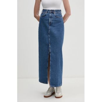 Pepe Jeans fusta jeans MAXI SKIRT HW culoarea albastru marin, maxi, drept, PL901168CT9