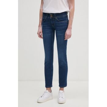 Pepe Jeans jeansi SLIM JEANS LW femei, culoarea albastru marin, PL204729DP6