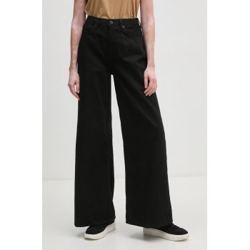 Pepe Jeans jeansi WIDE LEG JEANS UHW femei, culoarea negru, PL204740XH6