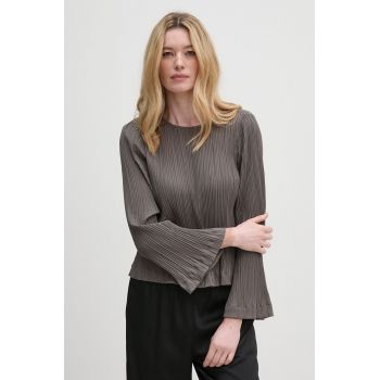 Sisley bluza femei, culoarea gri, neted, 5IWWLQ07D