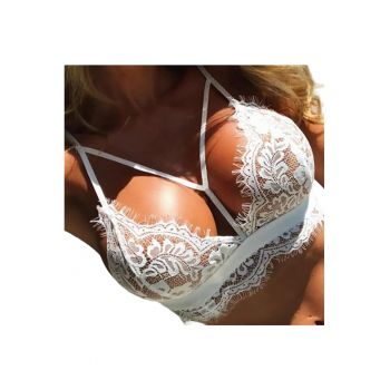 Sutien sexy dama - cu bretele decorative la decolteu - EFAYN