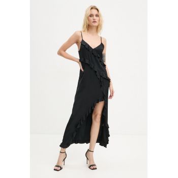 The Kooples rochie culoarea negru, maxi, drept, FROB29035K