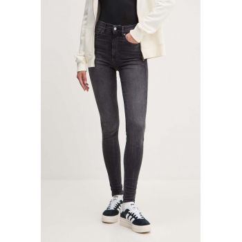 Tommy Jeans jeansi femei, culoarea negru, DW0DW19528