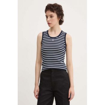 Tommy Jeans top femei, culoarea albastru marin, DW0DW19816