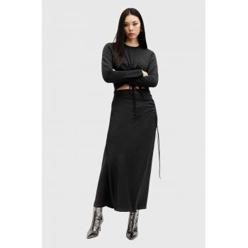 AllSaints fusta ALEXIA culoarea negru, maxi, drept, W051RB