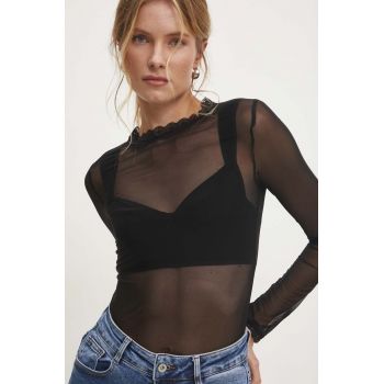 Answear Lab bluza femei, culoarea negru, neted