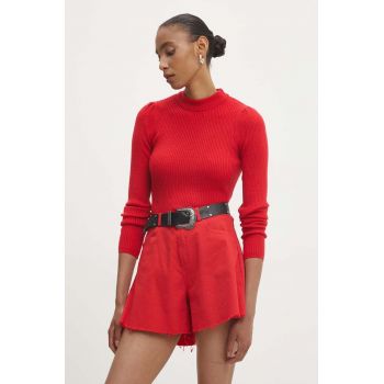 Answear Lab pulover femei, culoarea rosu, cu turtleneck