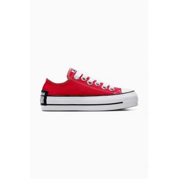 Converse tenisi Chuck Taylor All Star Lift femei, culoarea rosu, A10425C