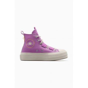 Converse tenisi Chuck Taylor All Star Lift Utility femei, culoarea roz, A07602C