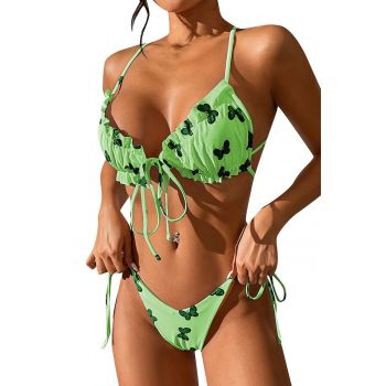 Costum de baie dama - 2 piese - model sexy summer fantezie cu fluturasi - EFAYN