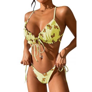 Costum de baie dama - 2 piese - model sexy summer fantezie cu fluturasi - EFAYN