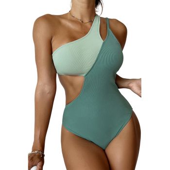 Costum de baie dama - o piesa - model green summer - prindere pe un umar - EFAYN