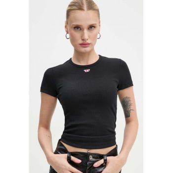 Diesel tricou T-ELE-LONG-D femei, culoarea negru, A14961.0EJAI