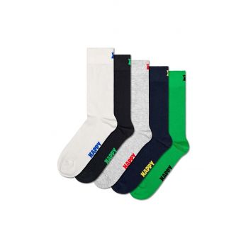 Happy Socks sosete 5-Pack Solid Socks 5-pack culoarea alb, P001016