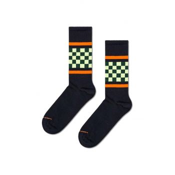 Happy Socks sosete Checked Stripe Sneaker Sock culoarea negru, P001877