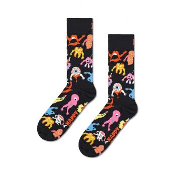 Happy Socks sosete Halloween Monsters Sock culoarea negru, HAL01-9355