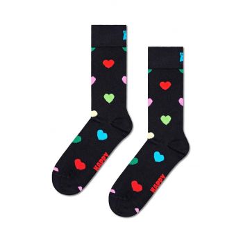 Happy Socks sosete Heart Sock culoarea negru, P001521