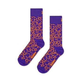 Happy Socks sosete Mega Star Sock culoarea violet, P001554