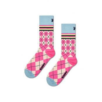 Happy Socks sosete Mixed Argyle Sock culoarea roz, P001872