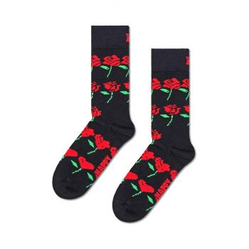 Happy Socks sosete Rose Hearts Sock culoarea negru, P001529