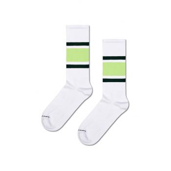 Happy Socks sosete Simple Stripe Sneaker Sock culoarea alb, P001607